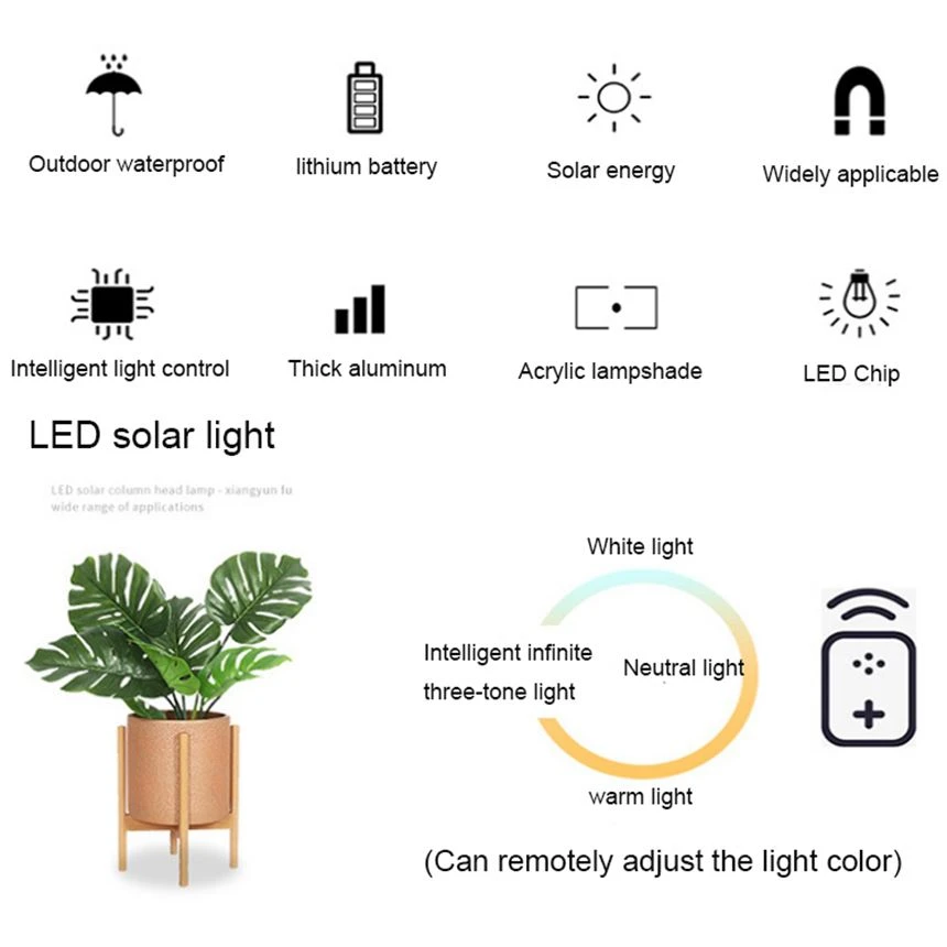 China garden lights solar outdoor waterproof garden light column headlight pricelist