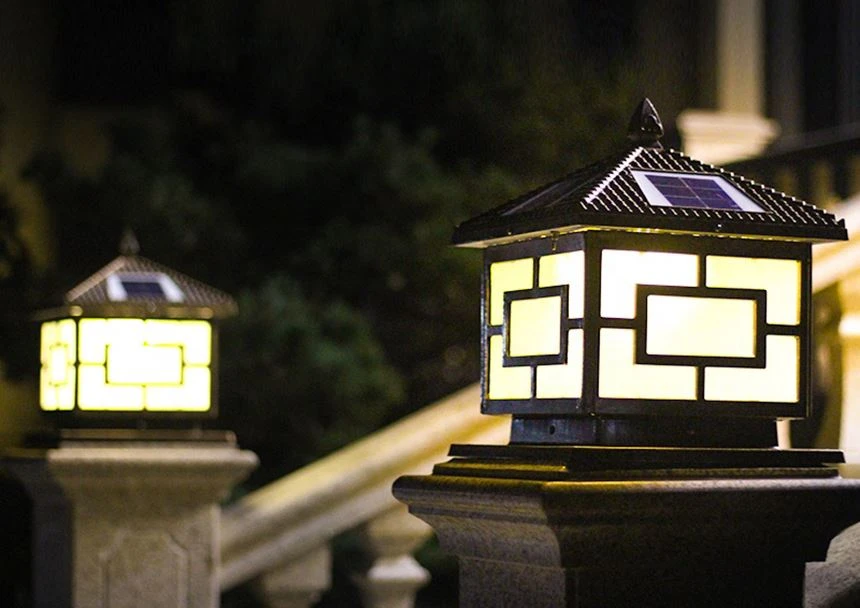 China garden lights solar outdoor waterproof garden light column headlight selling