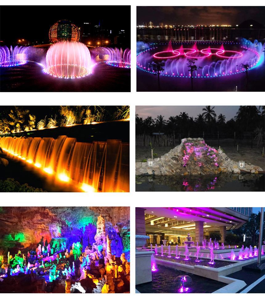 outdoor mini underground pool water fountain lights with led lights price